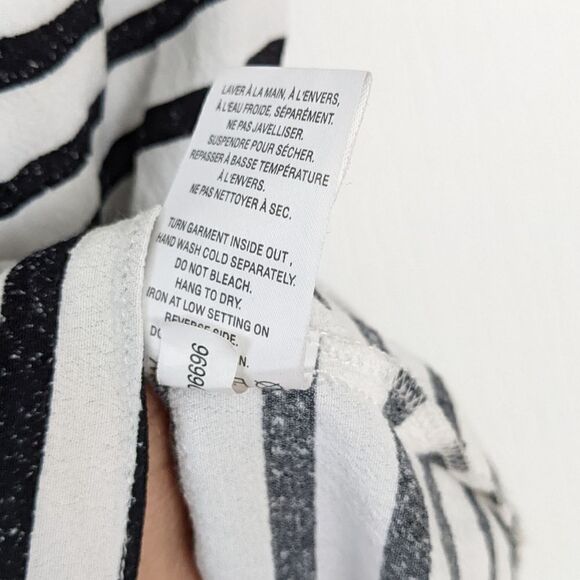 REITMANS lace stripped shirt top viscose 3/4 sleeves Medium @X - Picture 4 of 8